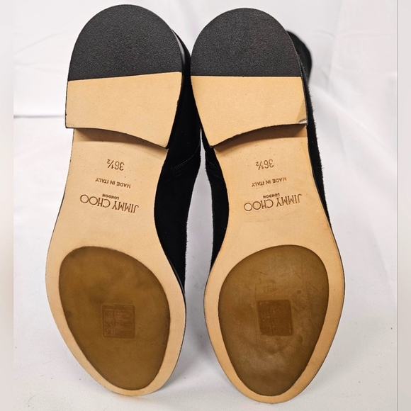 Jimmy Choo London Myren Over The Knee Boots In Black Stretch Suede Sz 6.5 / 36.5 - Picture 11 of 14